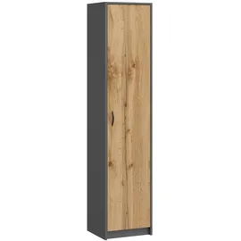 home collective Bücherregal Kleiderschrank 40 x 35 x 180 cm Anthrazit/Eiche