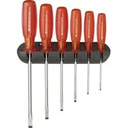 PB Swiss Tools Schraubendreher-Satz 6-teilig Schlitz im Wandhalter Multicraft
