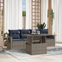 vidaXL Gartensofa-Set 5-tlg. grau