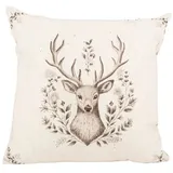 Clayre & Eef Kissenbezug Hirsch 45 x 45 cm Braun/Grau