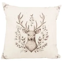 Clayre & Eef Kissenbezug Hirsch 45 x 45 cm Braun/Grau