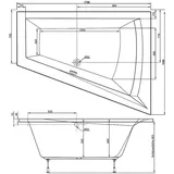 Evenes LAGO II Raumsparwanne 175 x 500 x 1350/700 cm (EVS9372829)