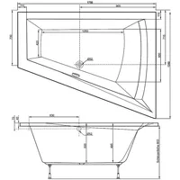 Evenes LAGO II Raumsparwanne 175 x 500 x 1350/700 cm (EVS9372829)