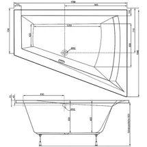 Evenes LAGO II Raumsparwanne 175 x 500 x 1350/700 cm (EVS9372829)