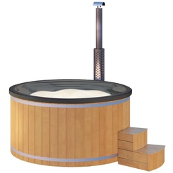 Wolff Finnhaus Badebottich Hot Tub Typ 1 Ø 200 cm mit Acrylwanne Acrylwanne in anthrazit Pinie