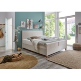 Meise Möbel meise.möbel Boxbett »Korsika«, mit Bettkasten und Topper, Bezug aus einem Stoff- und Cordmix, beige