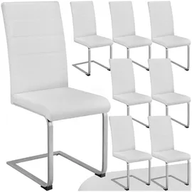 Tectake tectake® Schwingstühle Kunstleder 8er Setweiß