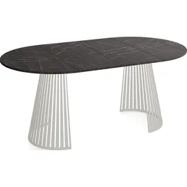 WFL GROUP Esstisch Ø 100 cm grau-beige