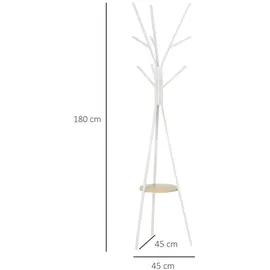 Homcom Garderobenständer 45 x 45 x 180 cm Weiß
