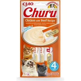 INABA Churu Katzenleckerli Huhn und Rind 4 x 14 g