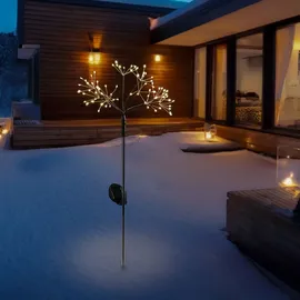 MARELIDA LED Solarstab Feuerwerk Gartendeko Gartenstecker 80cm schwarz