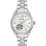 BULOVA Damen Analog Automatik Uhr mit Edelstahl Armband 96P181