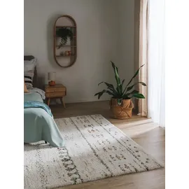 benuta nest Hochflorteppich, Beige, Textil, Rauten, Rechteckig, 80x150 cm, Oeko-Tex® Standard 100, wasserabweisend, Teppiche & Böden, Teppiche, Hochflorteppiche & Shaggys