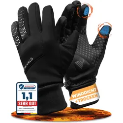Übergangshandschuhe winddicht & wasserabweisend - Fahrradhandschuhe für Herbst & Frühling - Schwarz - L - Bestseller,oft gekauft,Zubehör