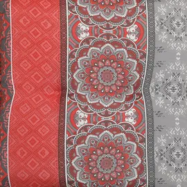 GO-DE Sitzauflage 108 x 50 x 7 cm rot 4-tlg.