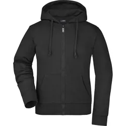Damen Kapuzen-Sweatjacke - Farbe schwarz - Größe M