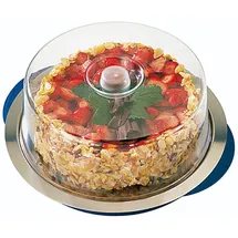 APS Thermo Tablett Set", in Blau/Transparent Ø 35 cm, H: 15 /Schale/ Edelstahl-Tablett/ Zwei Kühlakkus