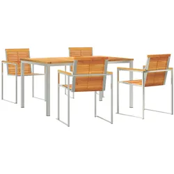 vidaXL 5-teilige Garten-Essgruppe Massivholz Akazie