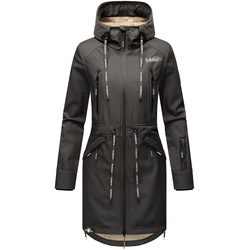 MARIKOO Damen Softshelljacke Funktionsjacke mit warmen Teddyfleece & Kapuze Racquellee