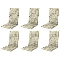 Gardissimo 6x 8613 Hochlehner Gartenstuhl Auflagen 120x50x8cm natur