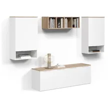livinity® Wohnwand, Piave Weiß/Sonoma 5 Teile