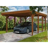 SKANHOLZ Skan Holz Carport Friesland 397 x 555 cm Nussbaum