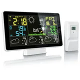 Brandson Funk-Wetterstation mit Außensensor, App-Anbindung, Barometer, Prognose, UV, Mondphasen, Wecker
