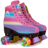 Apollo Disco Roller, Classic Roller, Rollschuhe für Kinder und Erwachsene, größenverstellbare Quad-Skates, 3 Größen, verstellbar von 31 bis 42, Rollschuhe Damen in schicken Designs