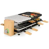 Princess Pure 8 Raclette Antihaftbeschichtung, 8Pfännchen Schwarz, Stein, Bambus
