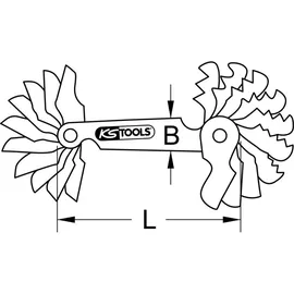 KS Tools Gewindelehre, metrisch, 20-teilig