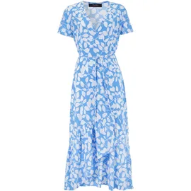 Aniston CASUAL Wickelkleid Blau/Weiß 46