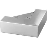 Gedotec Sofafuß aus Metall - Schrankfuß | 1 Stück - Füße für Möbel | Corner | Verchromt poliert | Füße in Größe 150 x 150 x 50 mm | Schrankbeine zum Anschrauben | Möbelfüße für Regal | Bettfüße