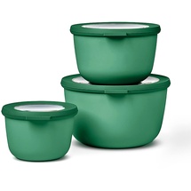 Mepal - Multischale Cirqula Round Set 3-teilig - Vorratsdosen mit Deckel - Geignet als Aufbewahrungsbox, Kuhlschrank, Gefrierschrank & Mikrowellengeschirr - 500 ml, 1000 ml & 2000 ml - Vivid Green