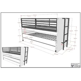Vipack Halbhochbett SAM 90 x 200 cm Eiche braun