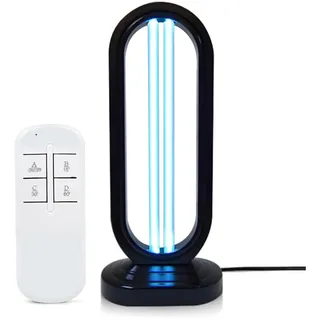 UVC Keimtötende Lampe,UV-Lichtlampe mit Ozongeneration, Desinfektionslampe, UV-Sterilisator Desinfektion Sterilisator, für Räume von 45,50 m2, 38 W, 10.000 Stunden (Schwarz)