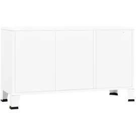 vidaXL Industrial Sideboard Weiß 105x35x62 cm Metall und Glas