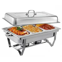 Speisewärmer Chafing Dish 7,5L Wärmebehälter für Speisen 1/3 Edelstahl Warmhaltebehälter Speisenwärmer Wärmebehälter für Catering, Buffet und Party