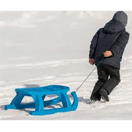 Prosperplast Kinderschlitten Kunststoffschlitten Stahlkufe Rodelschlitten Schlitten Bob blau