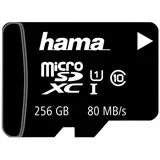 Hama microSDXC 256GB Class 10 80MB/s UHS-I + SD-Adapter
