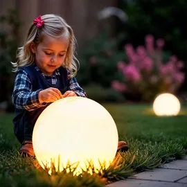 Tectake Kugelleuchte Luminous Globe, mit LED-Beleuchtung, 12 W inklusive Erdspieß