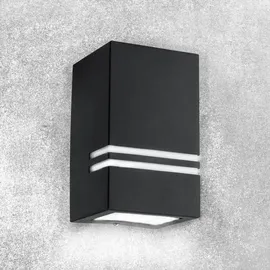 Grafner Edelstahl Außenleuchte schwarz 1x GU10 Wandlampe eckig 1x GU10 Lichtschein down unten schwarz