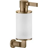 GESSI Inciso Seifenspender zur Wandmontage, Behälter weiß matt, 58513726, Farbe: Warm Bronze gebürstet