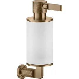 GESSI Inciso Seifenspender zur Wandmontage, Behälter weiß matt, 58513726, Farbe: Warm Bronze gebürstet