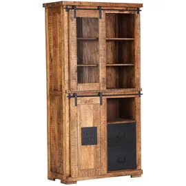 Landscape Vitrine BARNEY 100 x 190 x 45 cm Schwarz