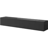 Selsey Veldio - TV-Hängeboard, Schwarz mit geriffelten Fronten, 175 cm Hängend Gefräste Front