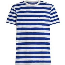 Tommy Hilfiger für Herren. MW0MW37283 T-Shirt mit aufgesetzter blauer Tasche (M), Lässig, Baumwolle, Kurzarm