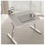 HOFUNTRE Klappbarer Lapdesk,Betttisch Höhenverstellbar,Es Ist Reich An Funktionen, Bequem Und Praktisch Und Kann Problemlos Studium, Büro Und Unterhaltung Realisieren.(Gray)