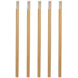 VEPATIM 100x Trinkhalme aus Papier mit Löffel dick braun natur O8mm 21cm