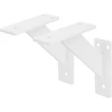 ML-Design 2 Stück Regalhalterung 120x120mm, Weiß, Aluminium, Schwebende Regalwinkel, Wandhalterung für Regalbrett, Regalträger für Wandmontage,