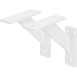 ML-Design 2 Stück Regalhalterung 120x120mm, Weiß, Aluminium, Schwebende Regalwinkel, Wandhalterung für Regalbrett, Regalträger für Wandmontage,